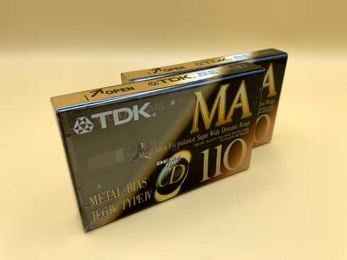 Lot of 2 TDK MA 110 Metal Bias Type IV Blank Cassettes High Resolution SEALED