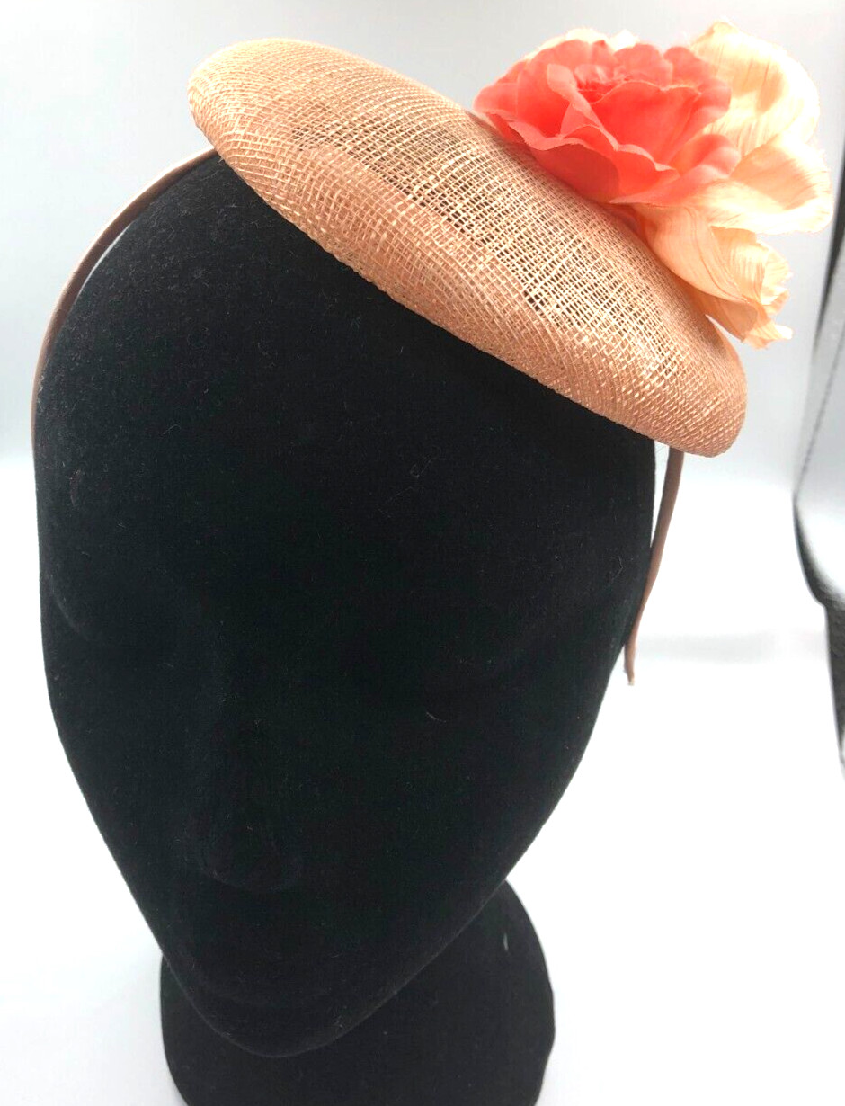 Fascinator Peach and White Flower Detailing on Band New with Tags