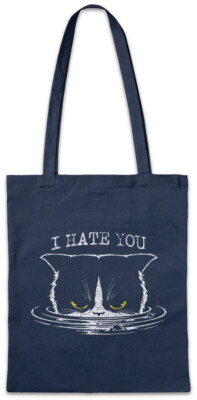 I Hate You Cat Stofftasche Einkaufstasche Cat Cats Love Addiction Addicted Fun