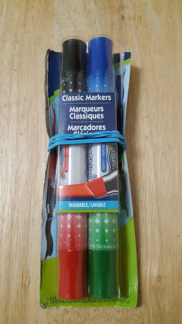 Art Skills Dual End 2 Pack Washable Markers Craft Poster Blue Red Black Green
