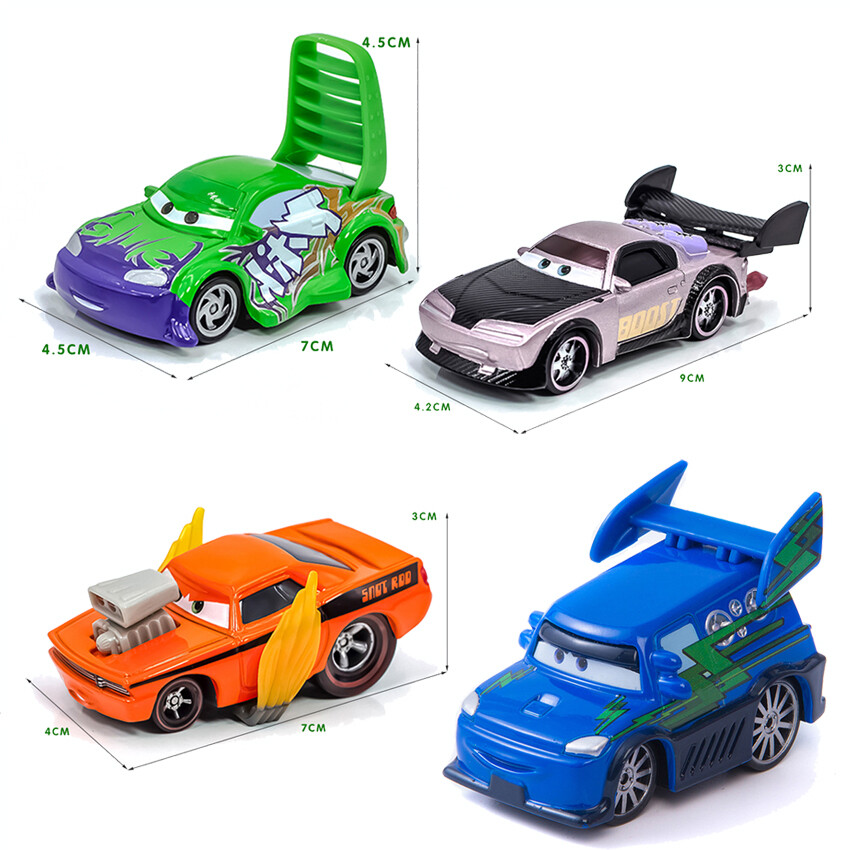 4 PACK Boost DJ Wingo Snot-Rod Toy Diecast Disney Pixar Cars Movie