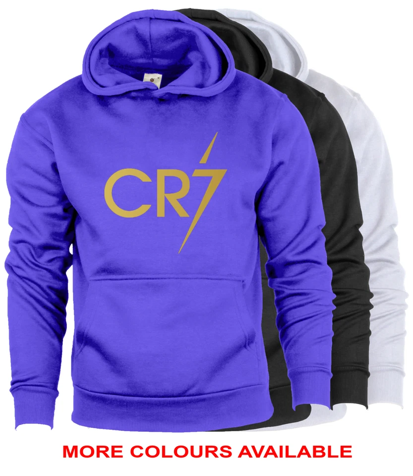 CR7 HOODIE Boys Ronaldo Football Gift Kids Gold Print Cristiano Hoody 7-13 Years
