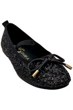 Yosi Samra Kid Girls Miss Emma Flats Black Glitter