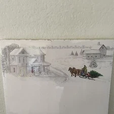 Winter Scene & Sleigh Ride Holiday 100 Sheets Printer Paper Stationary Letter
