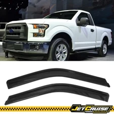 Fits 15-25 Ford F150 17-25 F250 to F450 Standard Cab Acrylic Window Visors 2Pc