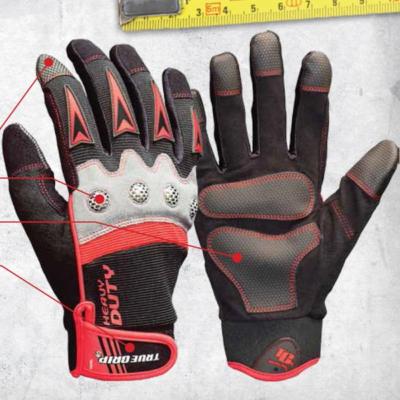 True Grip Heavy Duty Work Gloves With Touchscreen Fingers - Mechanic Auto Gloves