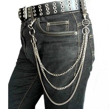 3-Row Pants Chain Link Chain Key Chain Biker Chain Wallet Chain
