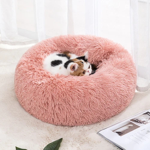 Calming Fluffy Pet Bed | Anti-anxiety Cat Bed | Donut Round Dog Bed | Pet Nest - Picture 9 of 11