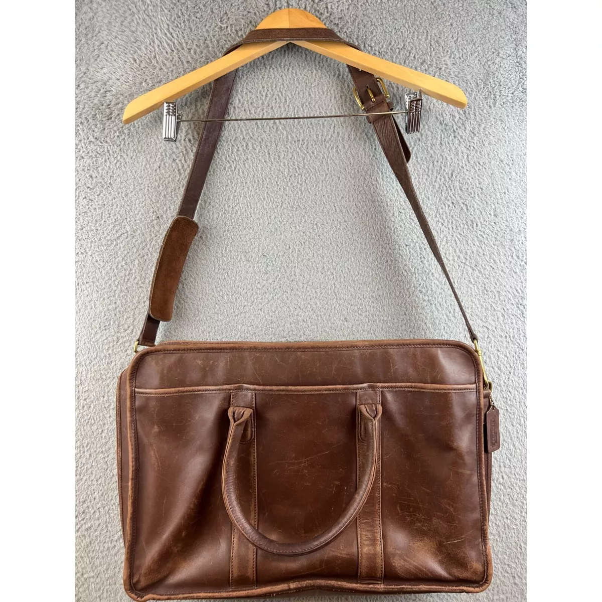 COACH Vintage Messenger Bag Briefcase Brown Leather Metropolitan