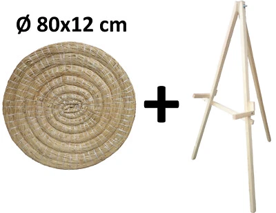 Cible de tir à l'arc de paille Ø 80 x 12 cm + Stand - Photo 1/4