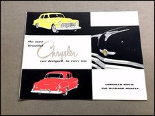 1950 Chrysler Windsor And Royal 16-page Vintage Car Sales Brochure Catalog