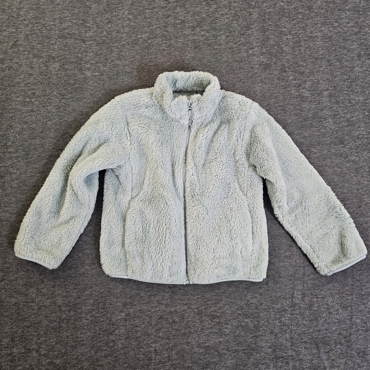 Uniqlo Kids Girls Teal Sherpa Full Zip Jacket