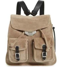 Rag & Bone Warm Grey/khaki Supple Suede Field Medium Backpack - Nwt
