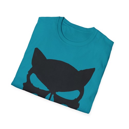 Cat Punisher Skull Unisex Softstyle T-Shirt - Picture 21 of 27