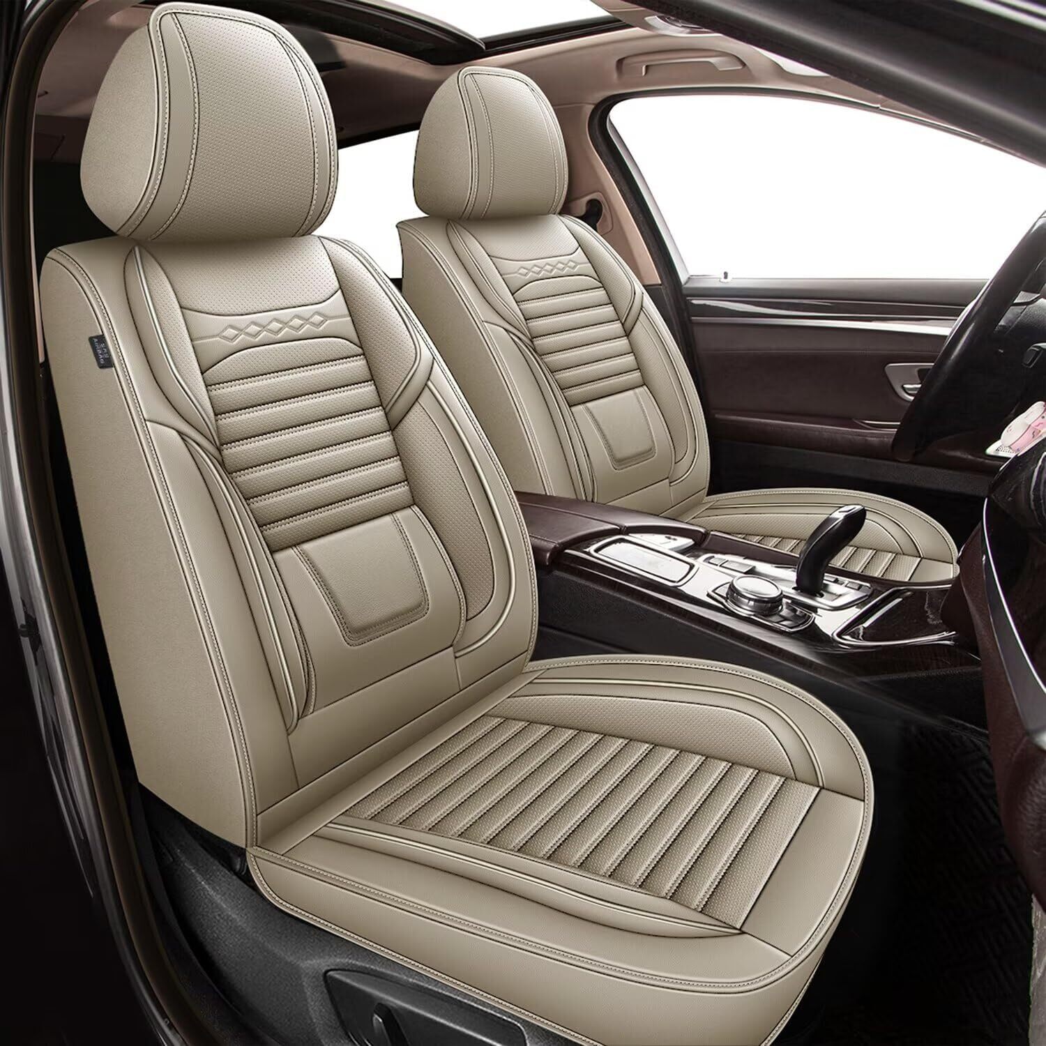 Car Seat Cover Faux Leather Full Set Protector Pad For NISSAN Frontier 2009-2024-image