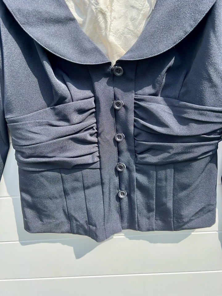 Blazer chaqueta azul marino talla 7 A-List by Wrapper para mujer Foto 2 de 4