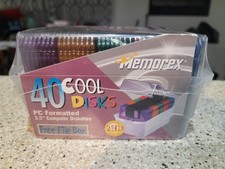 40 Pack Memorex PC Formatted 3.5" HD 1.44MB Computer Diskettes NEW Rainbow Pack 