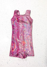 TINY TODDLER Destira Gymnastics Dance Leotard CXXS 2x-Small Rainbow HOLOGRAPHIC