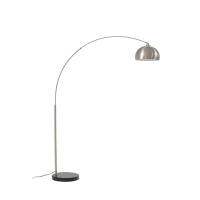 Lindby Bogenleuchte Bogenlampe Stehlampe Hernando nickel Stahl Höhe 188 cm
