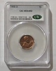1958-D 1C MS64 Rd CAC 1958 Denver Mint State 64 Red Lincoln Wheat Penny Graded