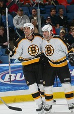 Dave Scatchard Jiri Slegr Boston Bruins celebrate the Bruins- Ice Hockey Photo