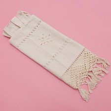  1PC broderie rideaux de cuisine simple coton lin rideau court fait à la main