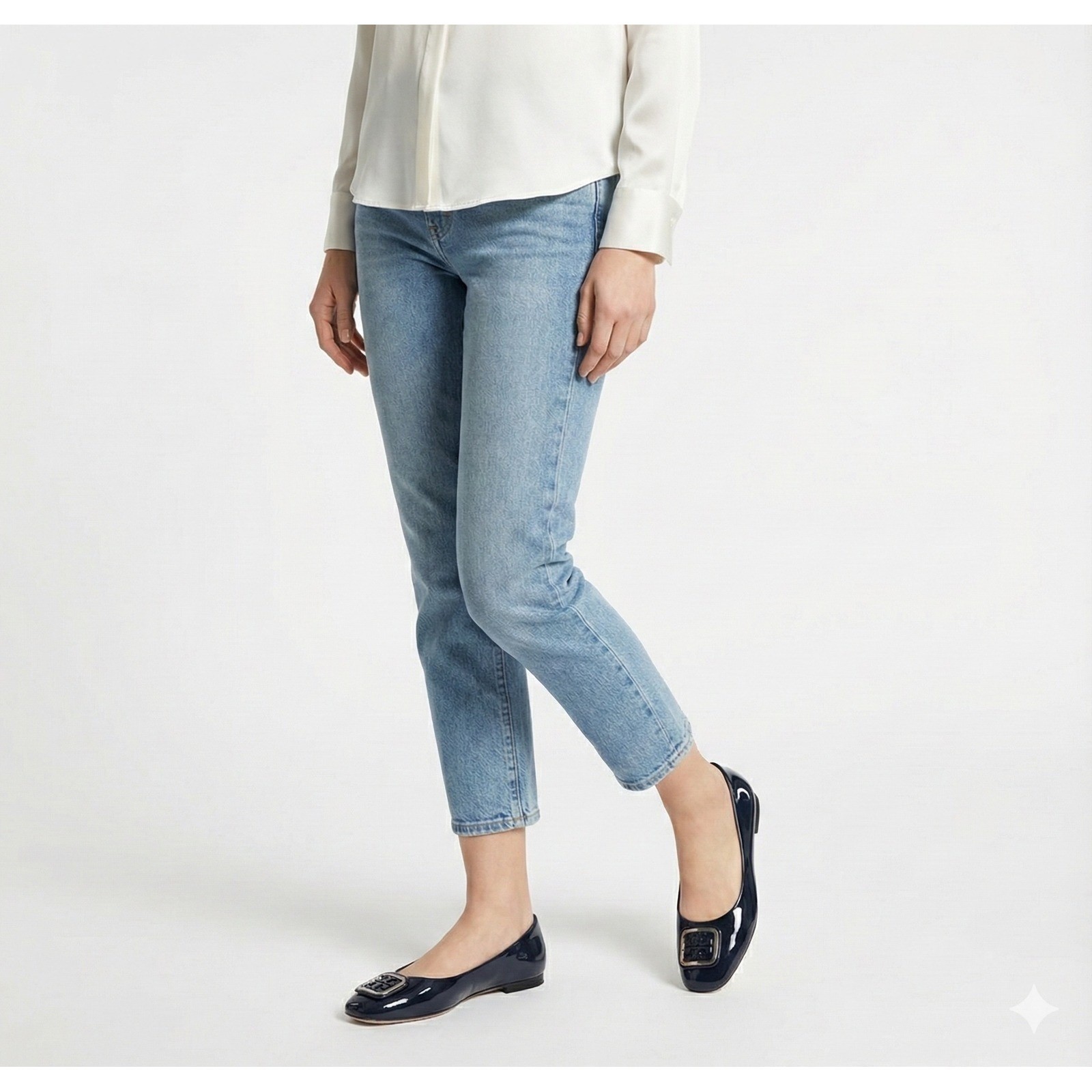 Tory Burch Georgia Ballet Flats Size 9 Perfect Navy Patent Leather Square Toe thumbnail 13