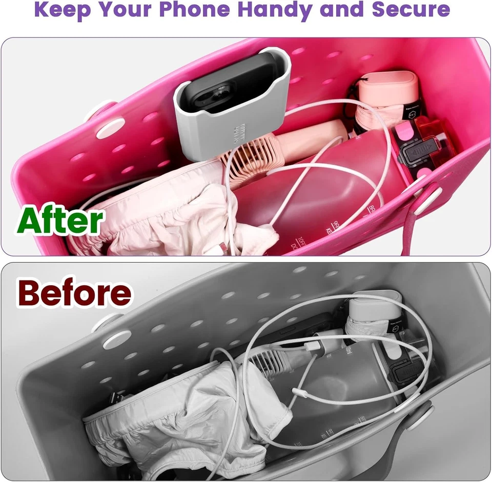 OUTXE 2 Pack Silicone Phone Holder for Bogg Bag, Case Gray+Purple  - Image 2 of 4