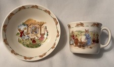 Royal Doulton Beige Bunnykins 2 Piece Dinnerware Mug Bowl Set