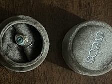 Eyeba Prosthetic Eye Pendant Cat Eye Blue 14k Gold Handmade Jewelry NYC Made USA