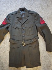 Vtg US Marine Corps USMC Men's Military Enlisted Green Alpha Uniform Coat Sz 39R