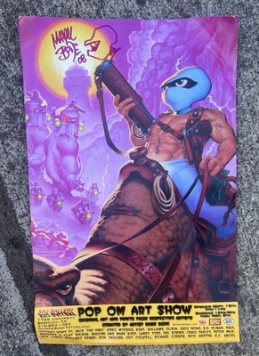 Signed Poster Pop Om Vaughn Mark Bode Comic Art Show Flyer Original Berkeley