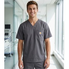 Carhartt brown V-Neck scrubs size L