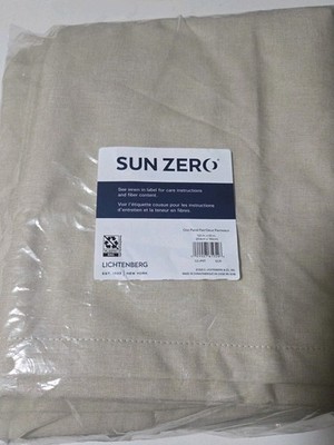 Sun Zero Blackout Curtain Panels 100x63 Ecr Linen Look Pair CC-PRT Lichtenberg