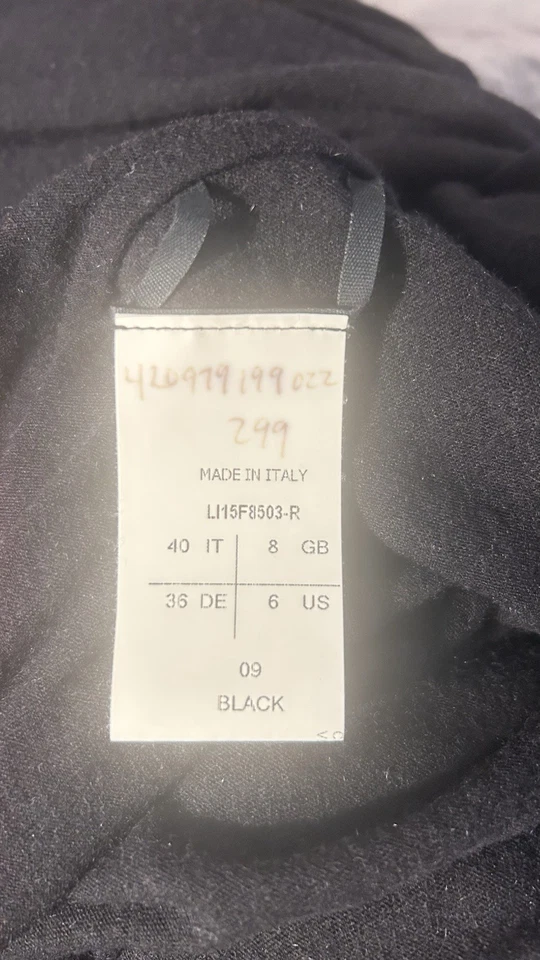 NUEVO Vestido Rick Owens Negro Asimétrico Talla 6 Tul Cuello Embudo Avant Garde Foto 4 de 4
