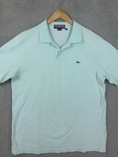 Vineyard Vines Polo Shirt Mens Large Light Mint Green Whale Logo Pique Rugby Men