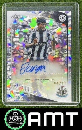 Anthony Elanga 2025-26 Topps Chrome UEFA 4/11 Auto First 11 Refractor Newcastle