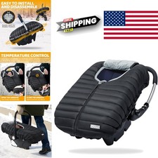 Winter Car Seat Cover for Baby Black Waterproof Plush Lining Universal Fit