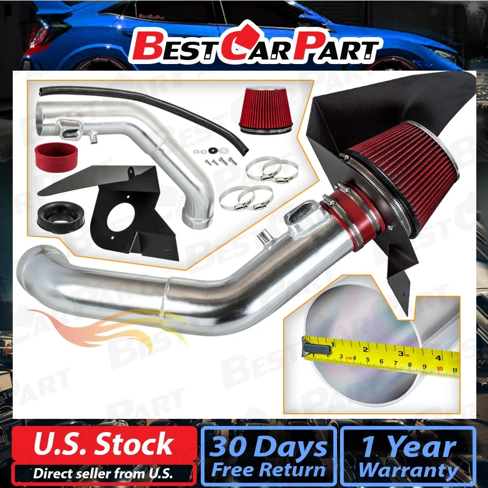 Kit de entrada de ar frio BCP RED 2012-2015 BMW 335i 3.0L L6 + protetor térmico - Imagem 2 de 4