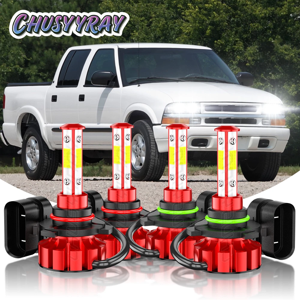 For Chevy S10 1994-2004 LED Headlights Bulbs High+Low Beam White 9005 9006