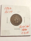 1892 AU+ INDIAN HEAD CENT