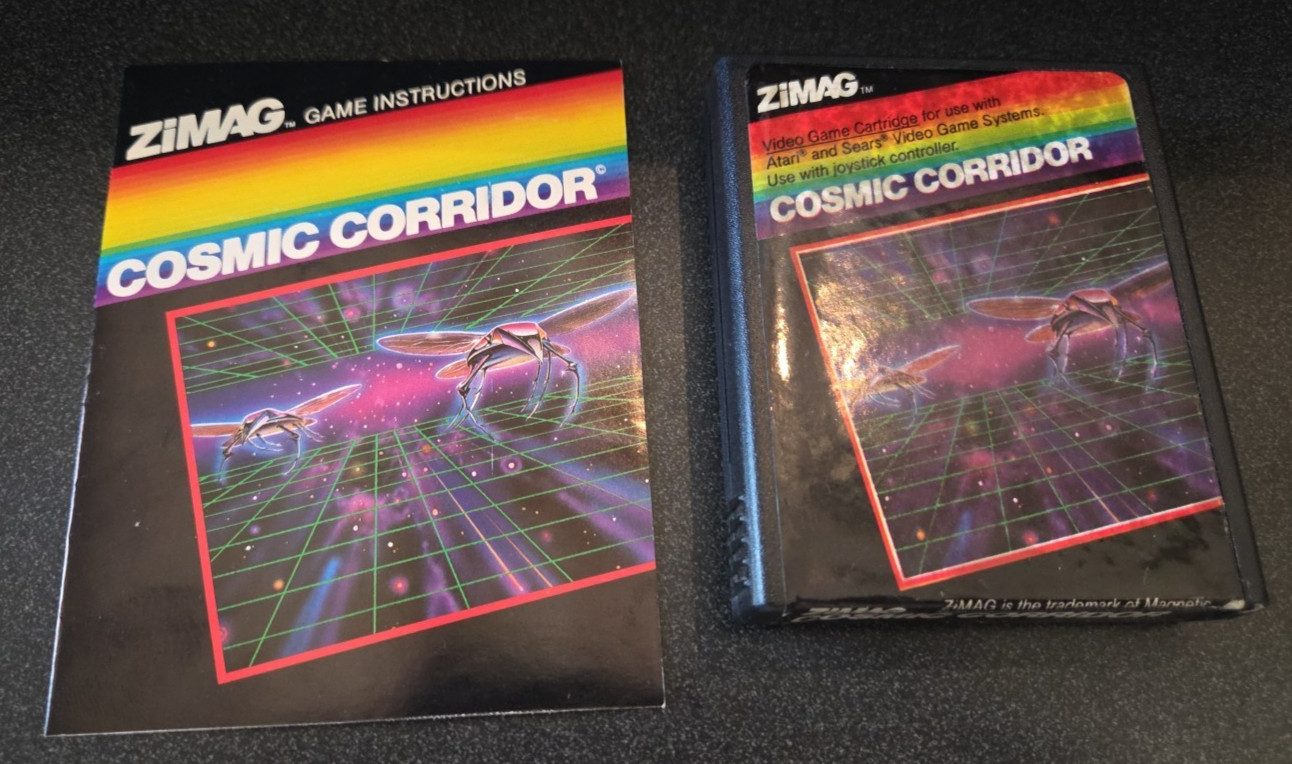 Atari 2600 Cosmic Corridor, Not Packaged Cartridge With Manual