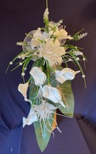 Weißer Braut Strauß Hochzeit Calla -Tüll-Perlen
