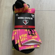 Baseball Lifestyle 101 Rain Delay Socks 3-Pair Medium