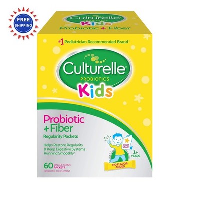 Probiotic + Fiber Packets for Kids 60 Count Culturelle Ages Digestive Health