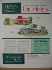 1955 Weyerhaeuser 4-Square Lumber Products 148 Home Designs VTG Print Ad 10531