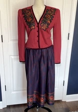 Vintage Miss O by Oscar de la Renta Midi Jacket & Skirt Set Size 6
