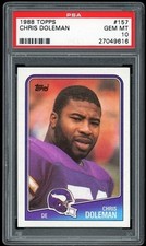 1988 Topps  Chris Doleman #157  PSA 10 Rookie Card HOF. rookie card picture