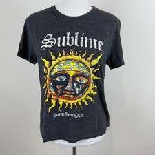 Vintage Style Sublime T-Shirt Long Beach Sun Graphic Band Music Tee Adult M