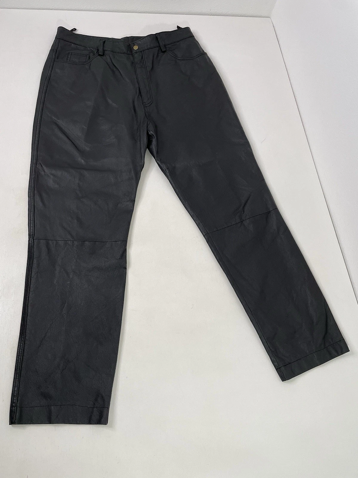 Vintage International Male 100% Leather & Suede Rockstar Motorcycle Pants Men 38